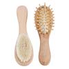 Детская деревянная щетка для волос и расческа набор из козьей щетины для новорожденных малышей ежедневный уход