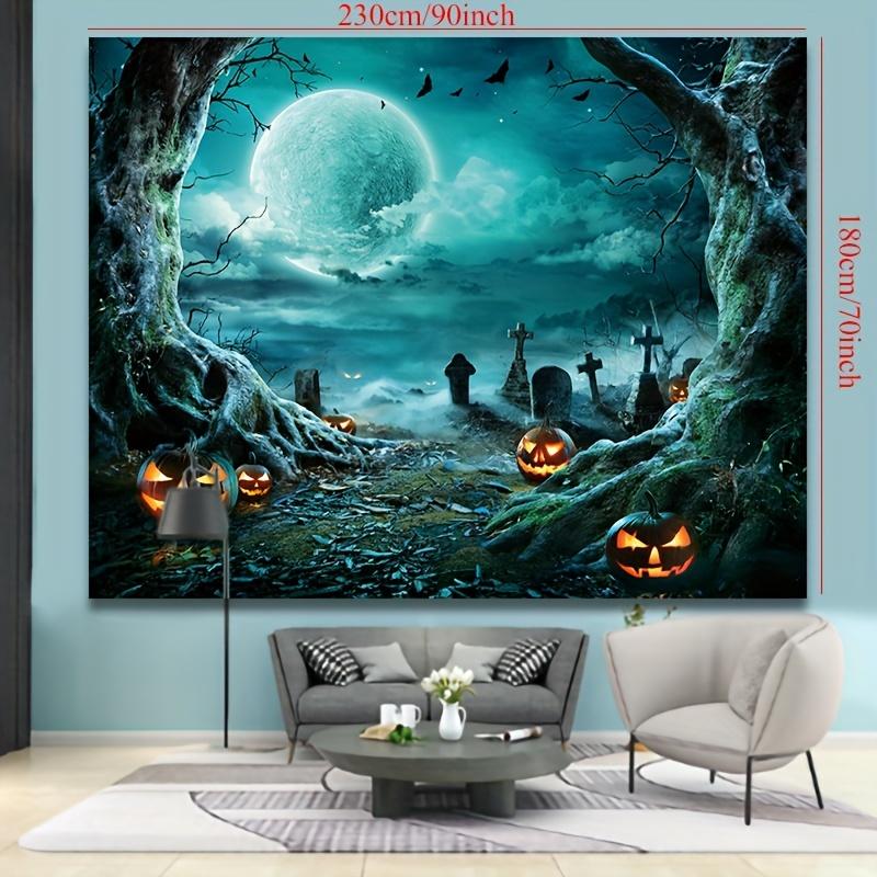 Поперечный ужасный гобелен на Хэллоуин, полиэстер, мягкий прочный моющийся гобелен для гостиной, спальни, эстетический