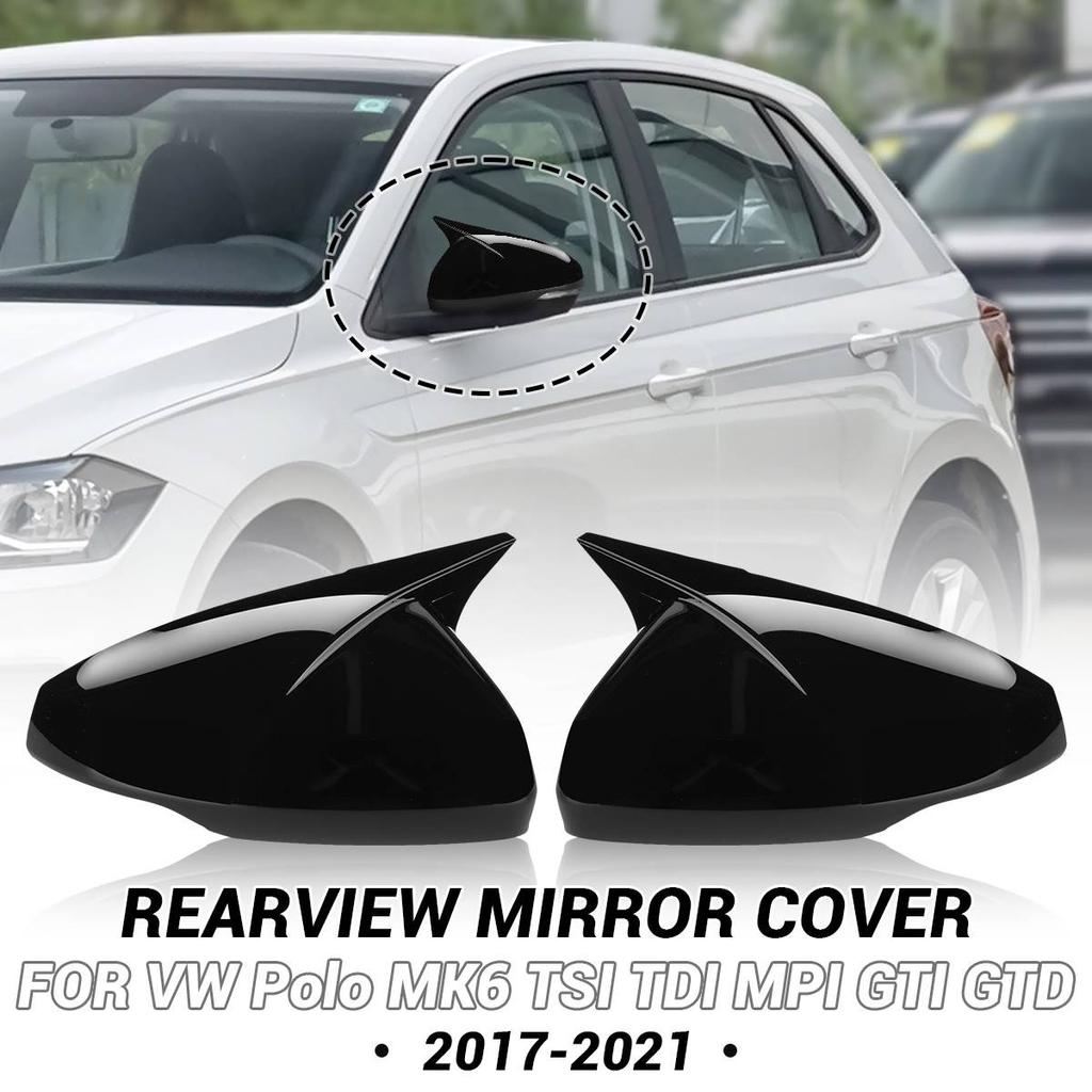 Rear View Mirror Cover For Volkswagen For VW For Polo Mk6 TSI TDI MPI GTI GTD 2017-2021 Car Caps Shell Trim Exterior