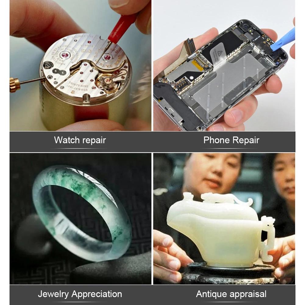 8X 15X 23X 2XLED увеличительное стекло для ремонта ювелирных изделий с креплением на голову, регулируемая увеличительная головка, очки с лупой