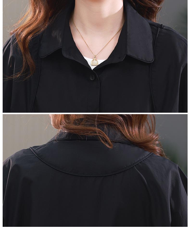 Женская рубашка с длинным рукавом из чистого хлопка - Популярная блузка осень/весна 2024