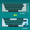 68-Key Wired Mechanical Gaming Keyboard with Hot-Swappable Blue Switches, Two-Color Keycaps, and Ice Blue Lighting