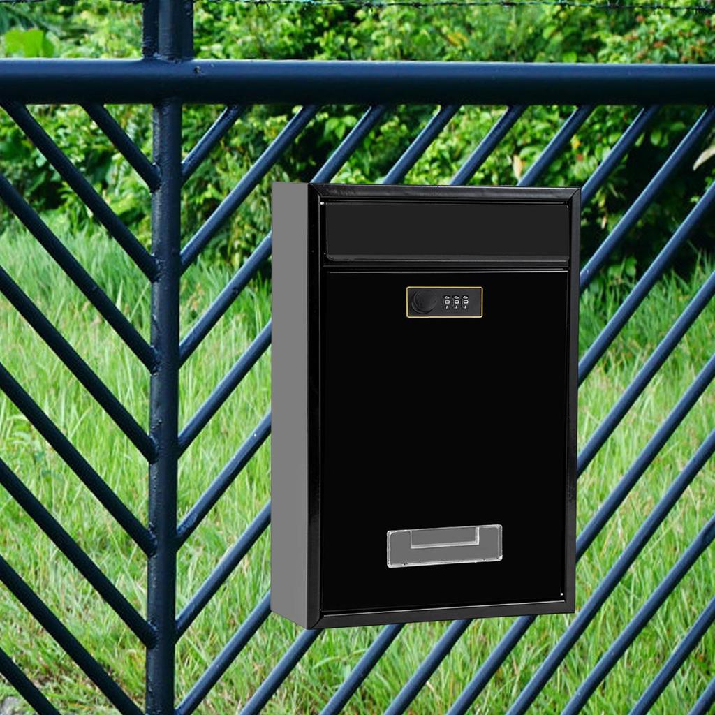 Combination Lock Security Mailbox Wall Mount 22x8.5x32cm Accessory for Residential House Metal Post