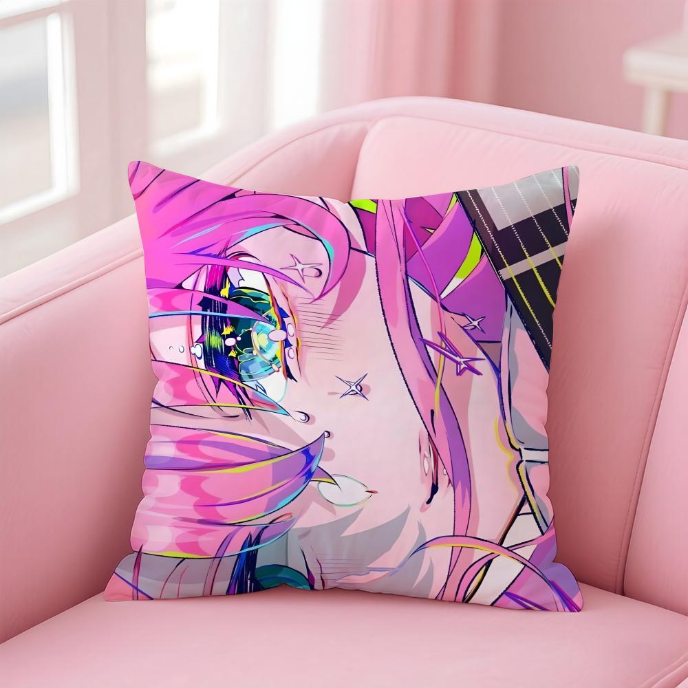 BBocchi the Rock Cushion Cover Pillow Case Soft Friendly Fabric Concealed Zipper