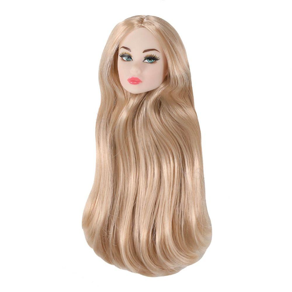 With Make-up Supermodel Doll Head Curly Hair 30cm Dolls Head For Girls 1/6 Doll Head DIY Toys