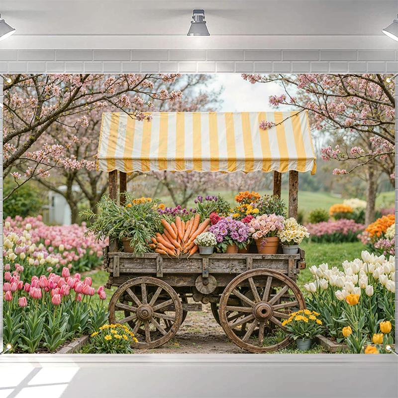 LS Spring Easter Flower Photography Backdrop Background Garden Float Balloons Kids Girls Birthday Cake Smash Photo Studio