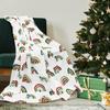 Cartoon Rainbow Flannel Blanket Office So******Ch Break Blanket Holiday Gift Blanket
