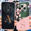Чехол для OPPO Reno12 F Милые буквы от A до Z Цветок Прозрачный Мягкий Силиконовый Задняя крышка телефона Для OPPO Reno 12F 5G Reno12F 2024 Capa