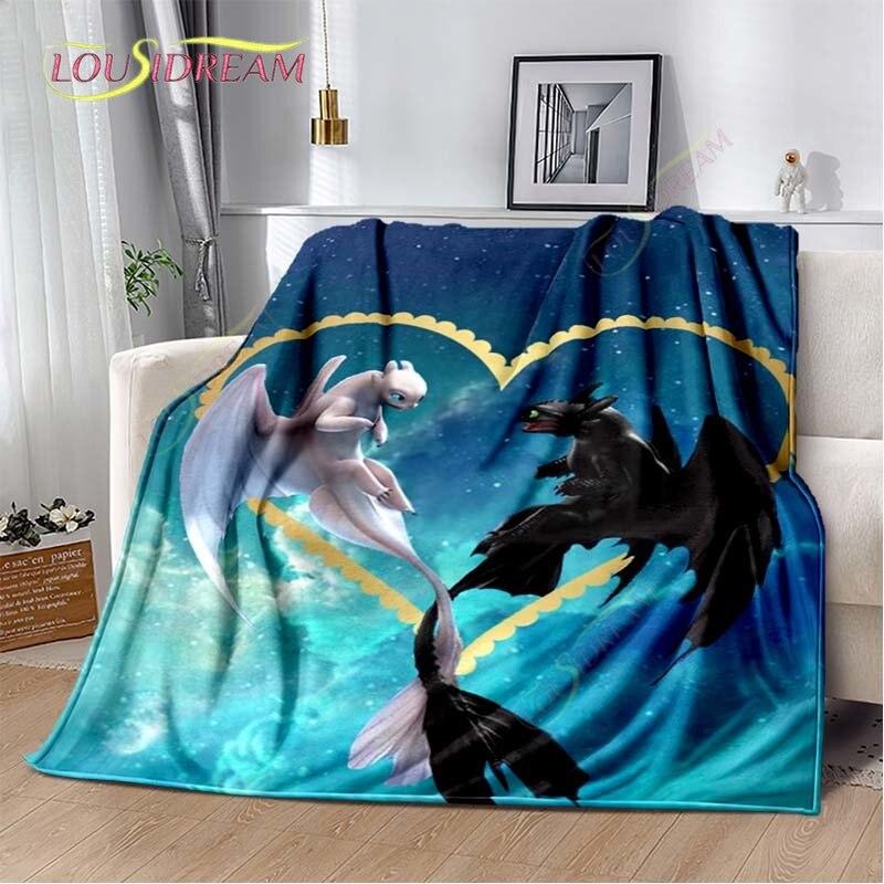 Мультяшное одеяло Как приручить дракона, милое, легкое, постельное белье, супер мягкое, теплое, фланелевое одеяло для кровати, гостиной, дивана