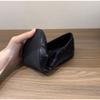 Новая Черная Весна Новый Круглый Носок Бант Плоское Дно Балетные Одиночные Туфли Мелкий Вырез Женские Мэри Джейнс Мелкие Однотонные Кожаные Туфли