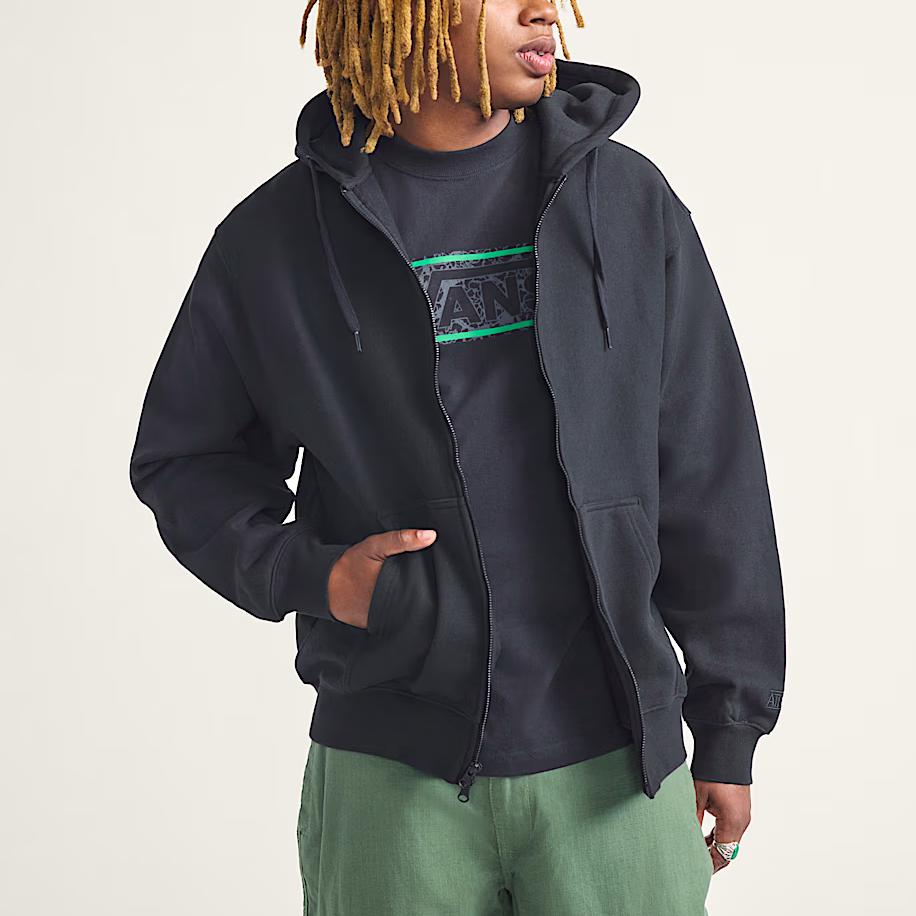 Vans X Atiba Коллаборационный худи на молнии, свободный, с длинным рукавом, унисекс, свитшот VN000Q77BLK