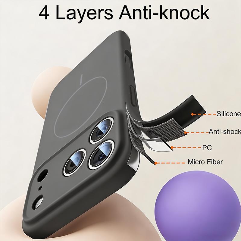 Для iPhone 17 Pro Max Чехол Магнитный Для Magsafe Жидкий Силикон Мягкая Крышка Coque Для iPhone 16 15 14 13 Pro Max 17E 16E