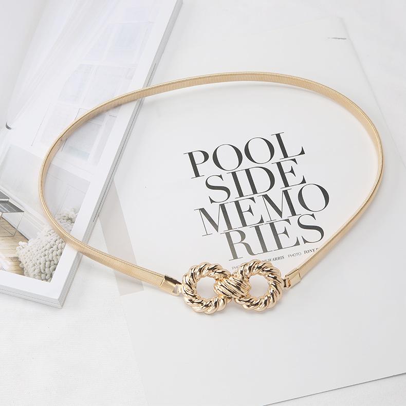 Metal Spring Belt Women'S Dress Shirt Sweater Elastic Elastic Waist Chain Waist Seal