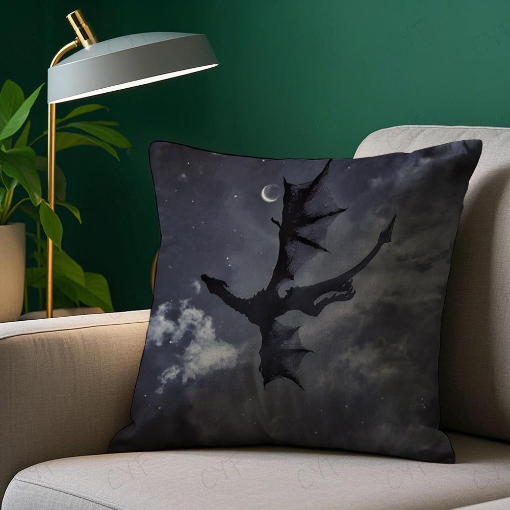 F-Четвертый W-Wing Дракон Наволочка Наволочка Клещестойкая Подушка Невидимая молния Шелковистый короткий плюш Чехол для диванной подушки