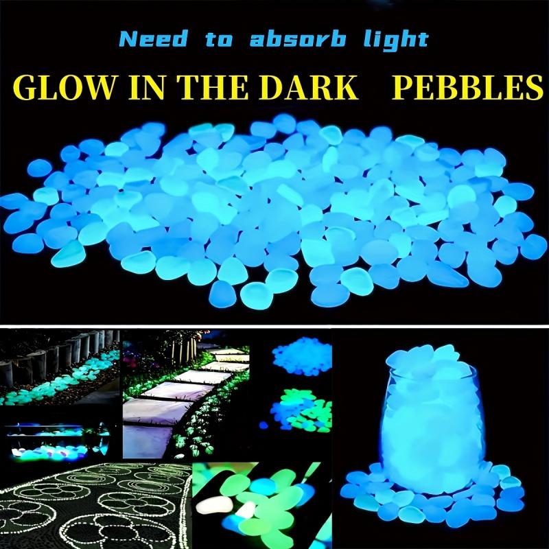 Glow-in-the-Dark Pebbles1000-2000pcsColorful Glowing Plastic Stones Reusable Wedding Party Garden Landscape Decoration