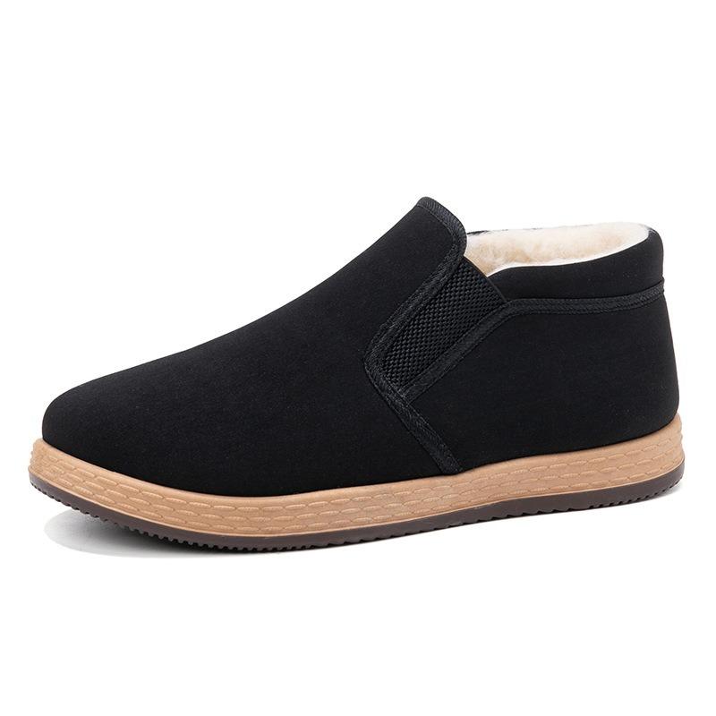 New Winter Style Old Beijing Cloth Shoes with Fleece and Thickened Warmth Boots, Soft-soled Anti-slip Cotton Shoes