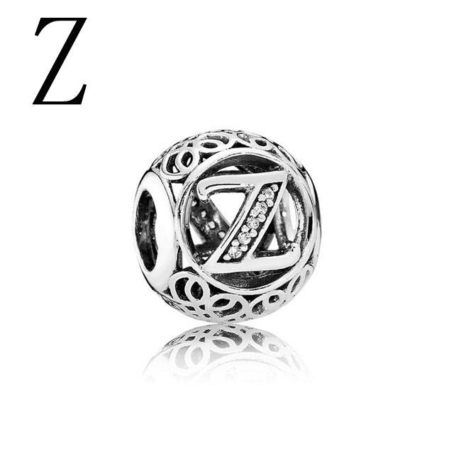 Европейская буква "сделай сам", бусина подходит для оригинального шарма, посеребренный браслет S925, брелок, ювелирное изделие для женщин, изготовление