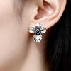 Серьги-гвоздики из стерлингового серебра S925 в виде четырехлистника и лилии для женщин - Простые модные ретро украшения из тайского серебра