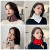 Knitted Button Fake Collar Pullover Scarf for Women's Korean Version Versatile High Neck Sweater Decoration Neck Protection Warm