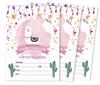 Inkdotpot Pack Of 30  Birthday Invitations, Boys or Girls Invite, Alpaca Cactus Sleepover Themed, Children or Toddlers Baby First or 1st Bday Supplies