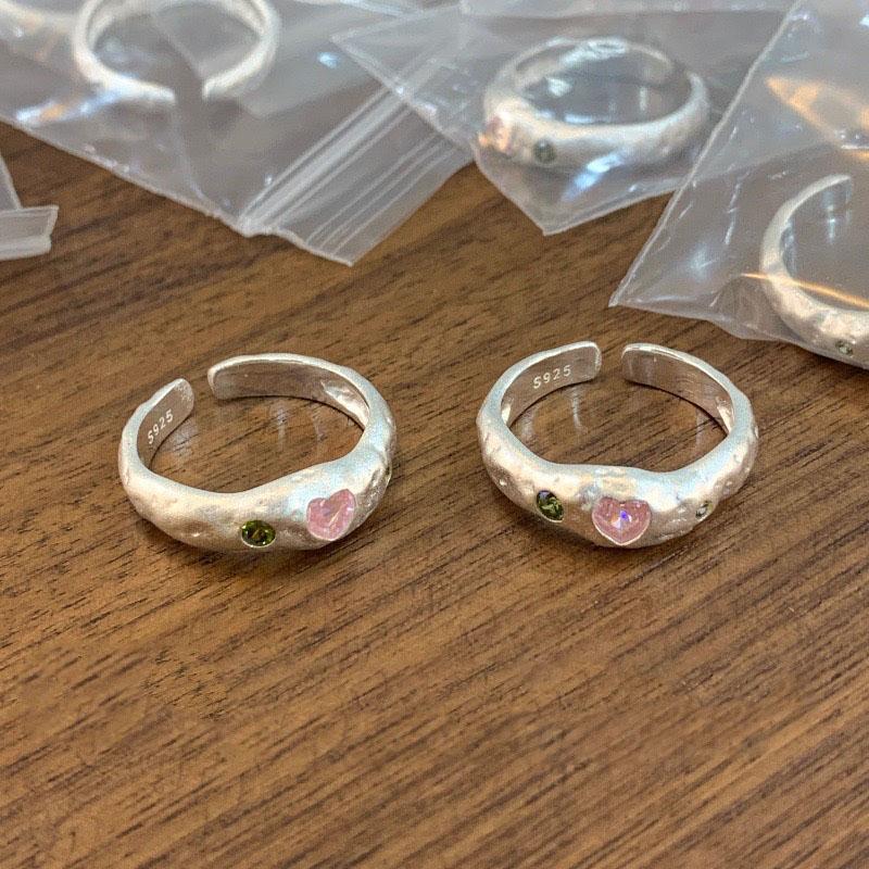 Xiaomi 925 Sterling Silver Rings For Women Men Fine Jewelry Finger Adjustable Open Heart CZ Ring For Party Birthday Gift