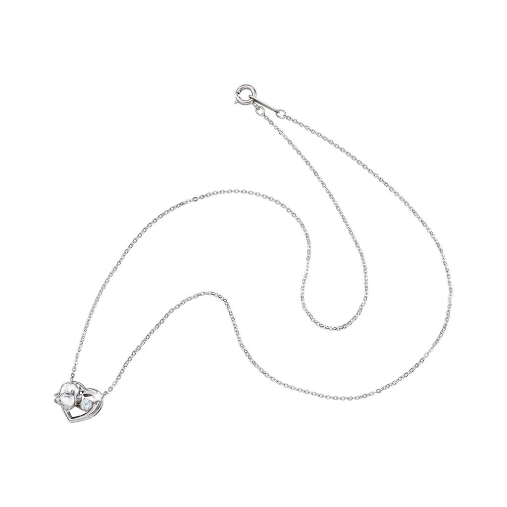 Ожерелье из серебра 925 пробы с танцующим камнем «Tuxedo Sam 45-я годовщина», персонажи Sanrio [Белый клевер] SATA45-N001RD