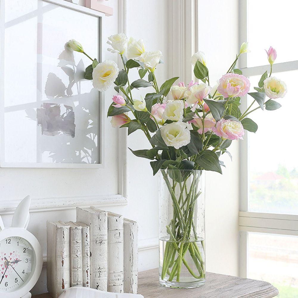 Home Table Decor DIY For Wedding Photo Props Bouquet Eustoma Fake Floral Artificial Flower