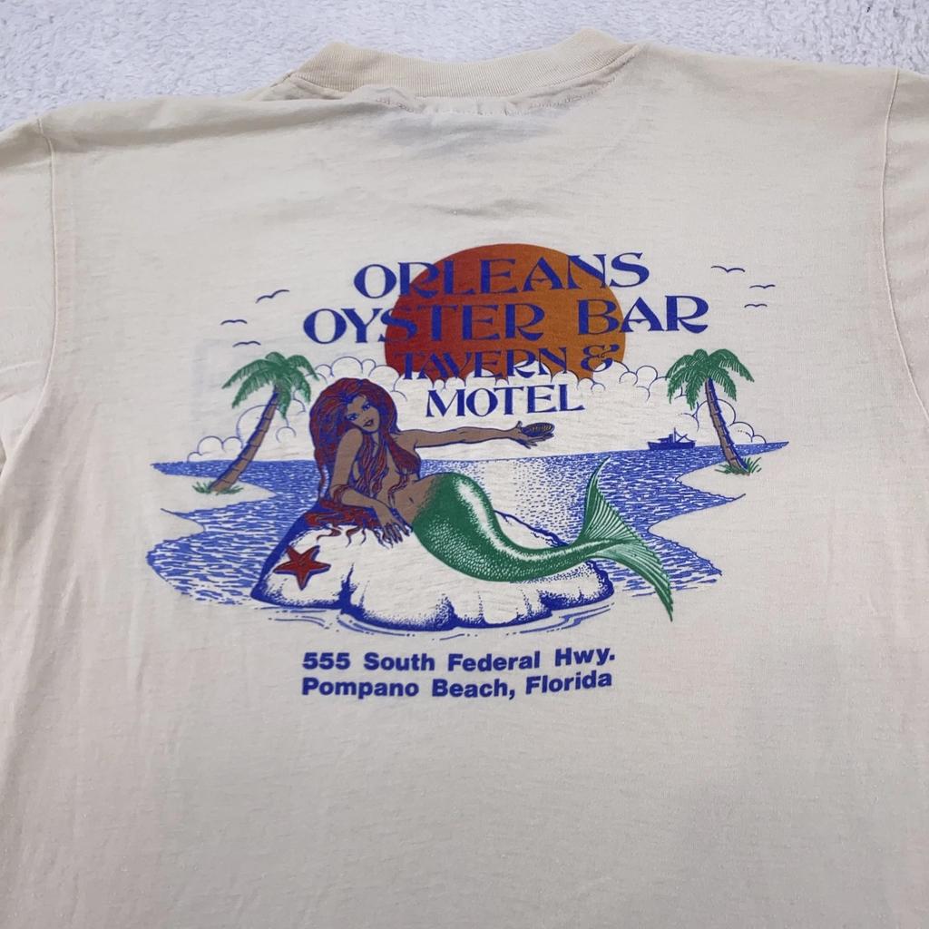 Винтажная мужская футболка Orleans Oyster Bar XS/S Mermaid Tavern Флорида 80-е