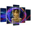 Five Piece Picture Canvas Print Buddha Colourful Orient
