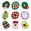Decorative Coasters for Home Handmade Christmas Yarn Coasters, Cute Santa Snowflake Crochet Drink Mats, Absorbent Cup Mats Heat Resistant Non-slip
