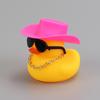 Cowboy Hat Yellow Duck with Sunglasses Cute Bath Toys for Kids Floating Pool Decor BPA-Free Car Dashboard Decoration