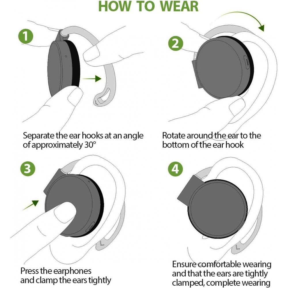 ZOUKAI Беспроводные наушники Bluetooth-наушники-клипсы с креплением на ухо Bluetooth 5.3 с открытым чипом и шумоподавлением