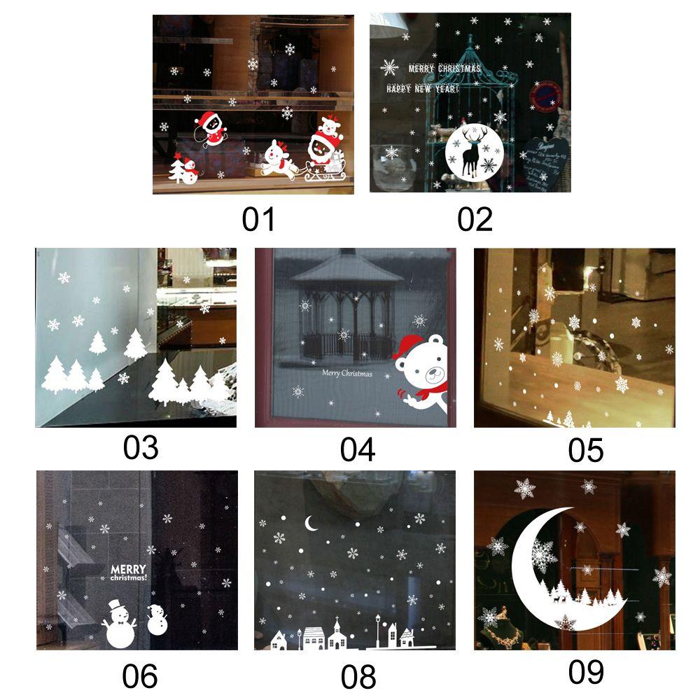 Новогодние подарки в виде снеговика и снежинки Рождественские плакаты Веселое Рождество Декор для окон Наклейки на окна
