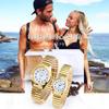 Trendy Unisex Fashion Watch New Quartz Couple Casual Watches Elastic Large Dial