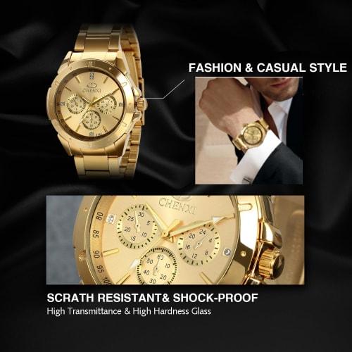 JewelryWe Men's Analog Watch, Waterproof, Stainless Steel, Made In Japan Quartz Movement, Round Shape, Formal, Business Fashion, Men's Accessories, Go