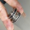 Xiaomi BF CLUB 925 Sterling Silver Ring For Women Jewelry Black White Retro Open Vintage Handmade Ring Allergy For Party Birthday Gift