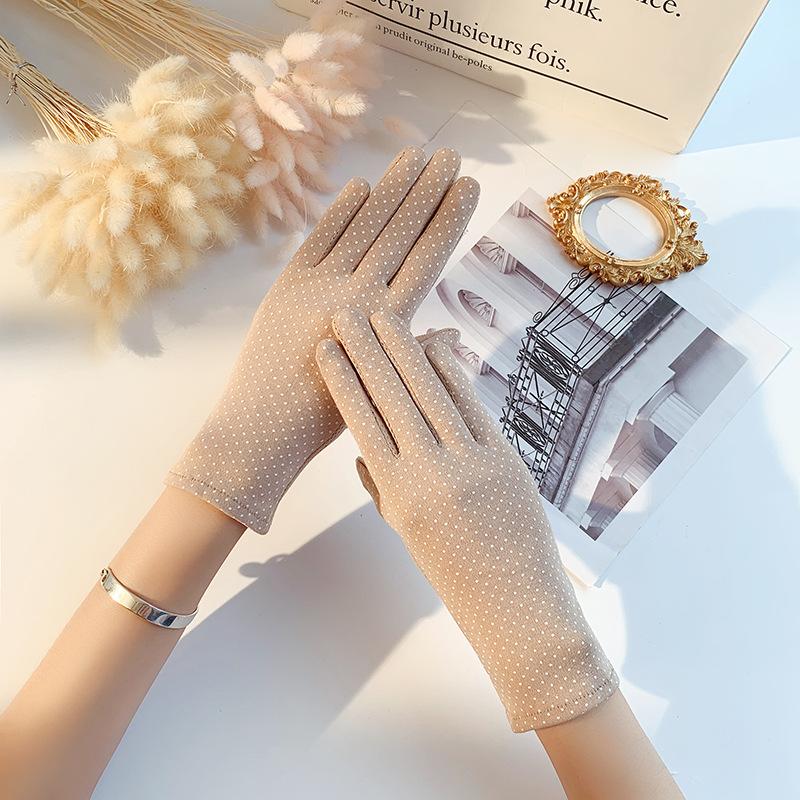 Тонкие женские солнцезащитные летние эластичные короткие из чистого хлопка перчатки