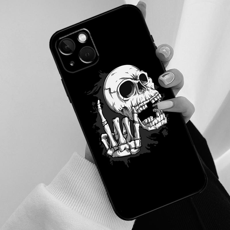 Чехол для телефона с черепом в стиле Рок-н-ролл Для iPhone 17 Pro Max 16 15 14 11 12 13 Pro Max mini 15 16 Plus 16e 17 Air Cover