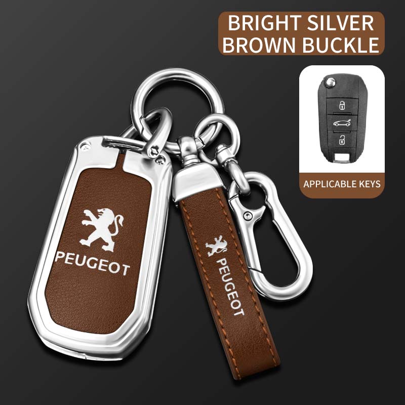Zine Alloy Car Remote Key Case Shell Cover Protection Fob For Peugeot 208 2008 301 308 508 5008 RCZ Keychain Styling Accessories