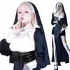REKUCCI Sister Cosplay Dress with Belt and Sizes Sexy Nun Cute Performance School Festival Stockings, S-5XL, Costume, Dress, Halloween, Christmas,