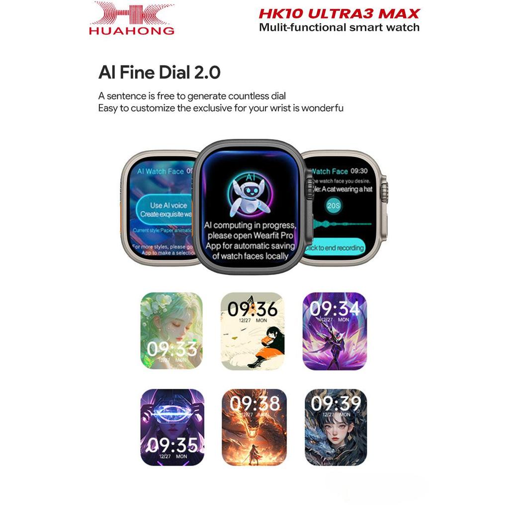 2025 HK10 ULTRA 3 MAX Smartwatch HD AMOLED Bluetooth Call Network Chat Robot Clock NFC Compass Smart Watch Men Women