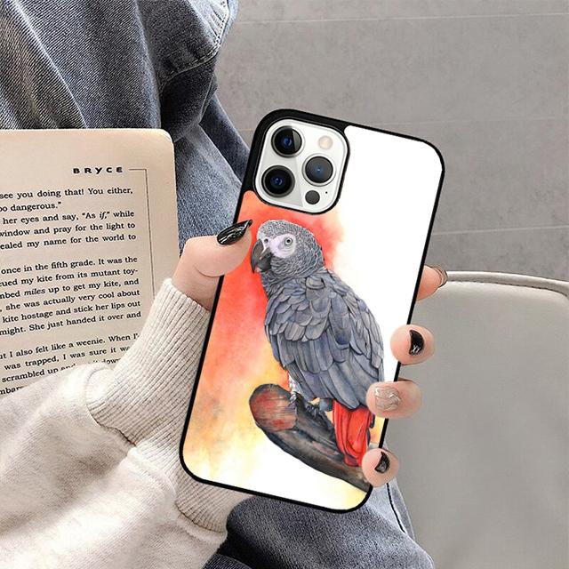 Чехол для телефона с африканским серым попугаем Для iPhone 17 Air 16 15 14 13 12 Pro Max Plus Max Cover Shell coque