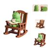 Whimsical Frog Rocking Chair Desktop Ornament Ideal For Office Decor Charming Healing Figure