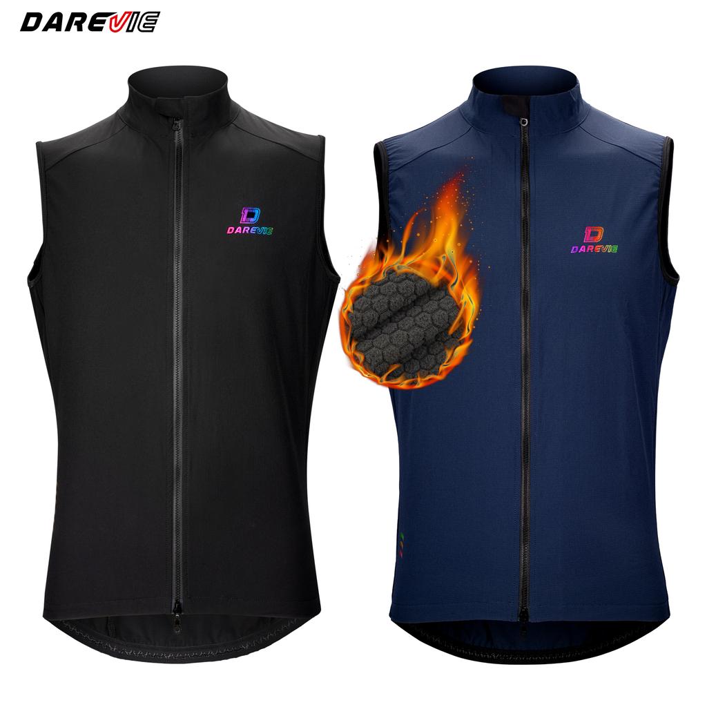 Darevie Women's Cycling Vest Autumn Winter Windproof Warm Road Bike Vest with Double Zippers Quick Dry Series