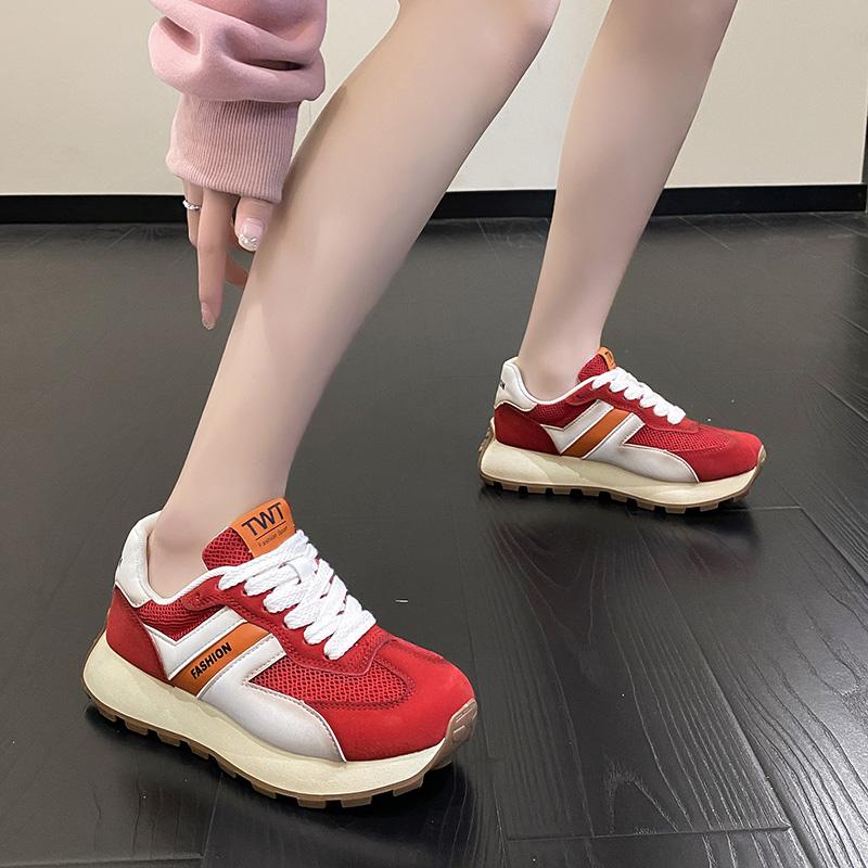 Мода 2024 Весна и Осень Женская Дышащая и Удобная Спортивная Обувь Повседневная Спортивная Обувь На Толстой Подошве