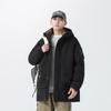 Men's Winter Thickened Hooded White Duck Down Clothes Winter Tooling Loose Medium and Long Coat Men's Clothing