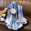 Four Seasons 180X90CM Shawls Fashion Soft Long Silk Scarves Women Sunscreen Print Beach Stoles Luxury Brand Satin Finish Scarf