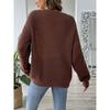 Women’s Pearl-Embellished Top: Colour-Blocked, Wide V-Neck, Loose-Fitting Knitted Pullover