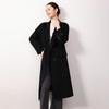 Women's Woolen Overcoat - Extra Long, Loose Fit, Double-Sided 100% Wool, Suit Collar for Autumn and Winter