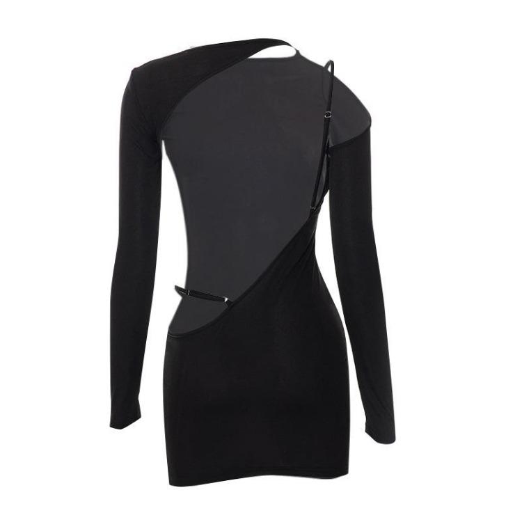 Сексуальное элегантное платье с открытой спиной для женщин, ажурное платье миди с длинным рукавом для вечеринки в клубе, весна-лето, горячая распродажа